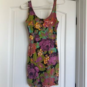 90's Floral Stretchy Mini Dress sz Sm